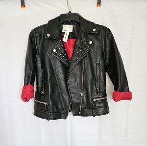 Zara Girls Outerwear Team Leather Jacket